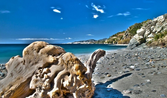  beach malaga with stones in the sand